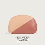 Kosmetiktasche M | Nude & Silber – Vorbestellung