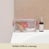 Cosmetic Bag Smooth Leather | Misty Rose & Gold