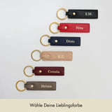 Keycharm Classic Grained Leather | Black & Gold