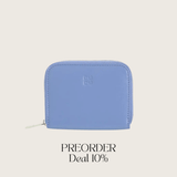 Cosmetic Bag Grained Leather | Dark Red & Gold