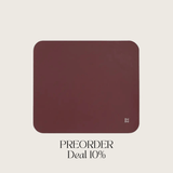 Cosmetic Bag Grained Leather | Dark Red & Gold