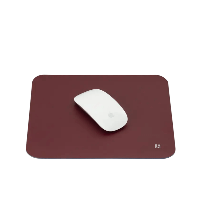 Cosmetic Bag Grained Leather | Dark Red & Gold