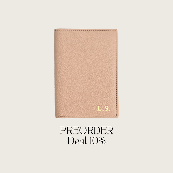 Reisepass-Hülle genarbtes Leder | Beige – Vorbestellung