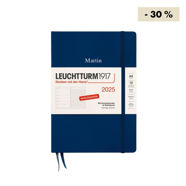 Weekly Calendar 2024 & Notebook A5 lined | Black