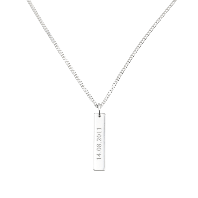 Personalised engraving pendant bar | silver