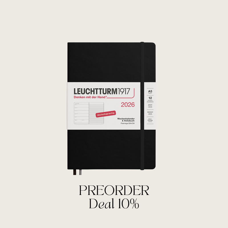 Wochenkalender 2026 A5 Hardcover | Schwarz – Vorbestellung