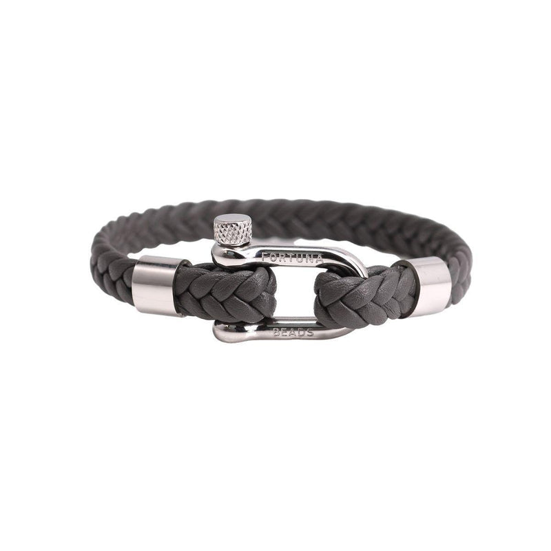 Nautical Herren Lederarmband | Grau